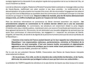 Examen par le Sénat de la proposition de loi : Mandat d'élu local